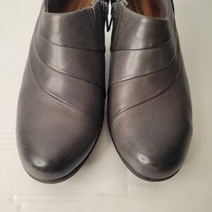 Rockport Cobb Hill Melissa Women 8.5 M Gray Leather Shooties Ankle Boots Heels